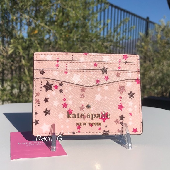 Kate Spade Twinkle Printed Stars Small Slim Card Holder - Picture 2 of 4